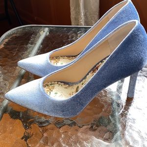 Nicola Bathie x Antonio Melani blue suede pumps